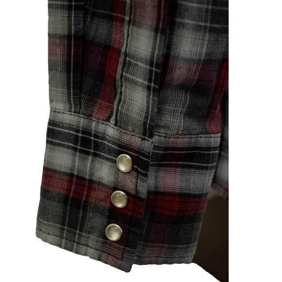 Wrangler Wrancher Mens XL Long Sleeve Plaid Snap Closure Shirt - Picture 3 of 5